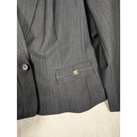 Ann Klein Blazer jacket Sz14 Navy and black See description. - Picture 4 of 15